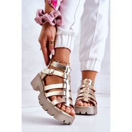 PS1 Sandalias Piel Tiras Minorita Dorada dorado 1