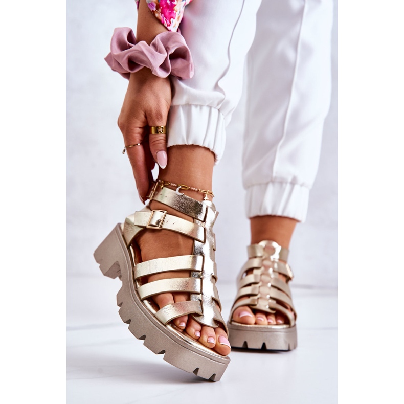 PS1 Sandalias Piel Tiras Minorita Dorada dorado 1