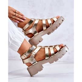 PS1 Sandalias Piel Tiras Minorita Dorada dorado 5