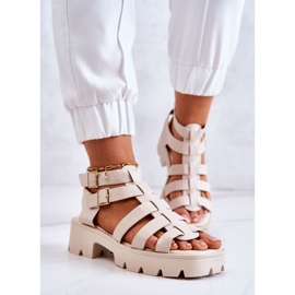 PS1 Sandalias De Piel Con Tiras Beige Minorite 4