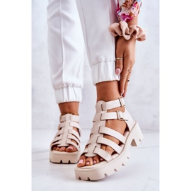 PS1 Sandalias De Piel Con Tiras Beige Minorite 1