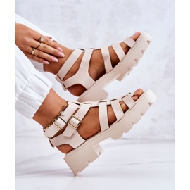 PS1 Sandalias De Piel Con Tiras Beige Minorite 6