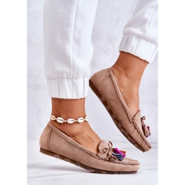 PS1 Mocasines Mujer Ante Beige Oscuro Wilessa 4