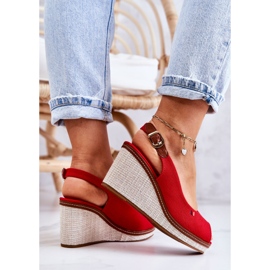 PS1 Sandalias Mujer Cómodas Con Hebilla Rojo Thallas 7