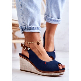 Sandalias Mujer Cómodas Con Hebilla Azul Marino Thallas 5