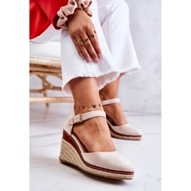 PS1 Alpargatas De Mujer Con Cuña Beige Tamarill 5