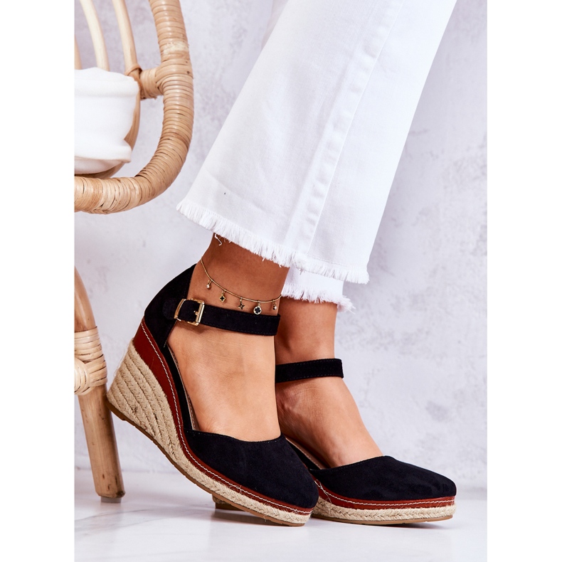 PS1 Alpargatas De Mujer Con Cuña Negras Tamarill negro 1