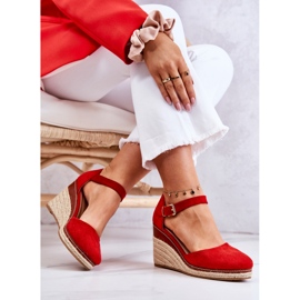 PS1 Alpargatas De Mujer Con Cuñas De Tamarill Rojo 6