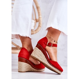 PS1 Alpargatas De Mujer Con Cuñas De Tamarill Rojo 5
