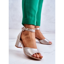 Sandalias Piel Tacón Alto Vinceza 22-20100 Dorado 6