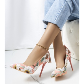 Stilettos rosas con estampado floral Jalisa blanco rosado multicolor 1