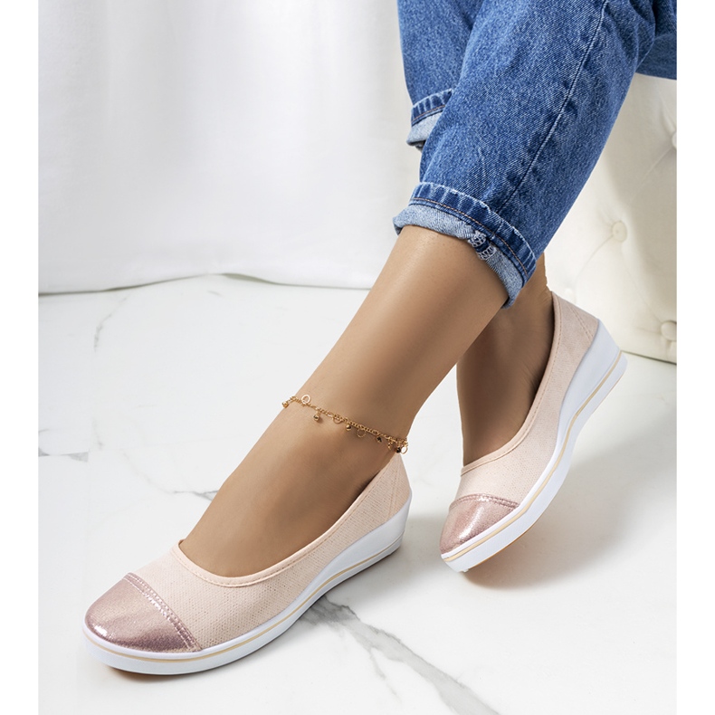 Deportivas cuña Barrie beige 1