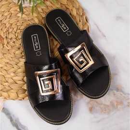Pantuflas negras con adorno W Filippo negro 3