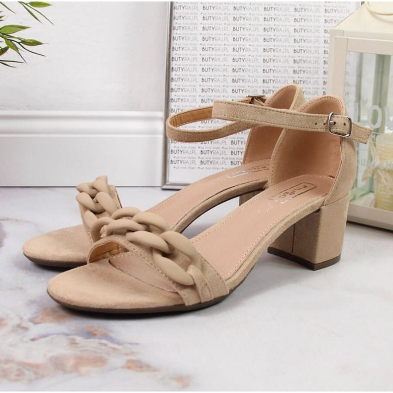 Sandalias en poste beige con cadena W Filippo 2