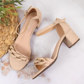 Sandalias en poste beige con cadena W Filippo 3