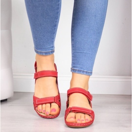 Sandalias piel velcro rojo W Helios 205 3