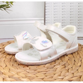 Sandalias blancas con velcro En el Club Americano blanco 2
