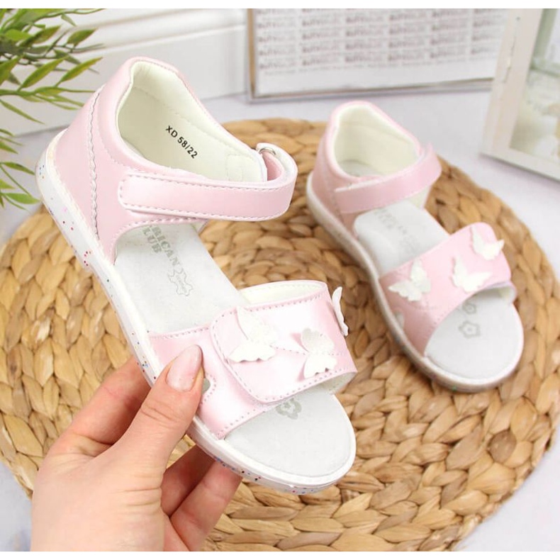 Sandalias velcro rosa vivo En el American Club rosado 1