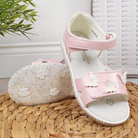 Sandalias velcro rosa vivo En el American Club rosado 3