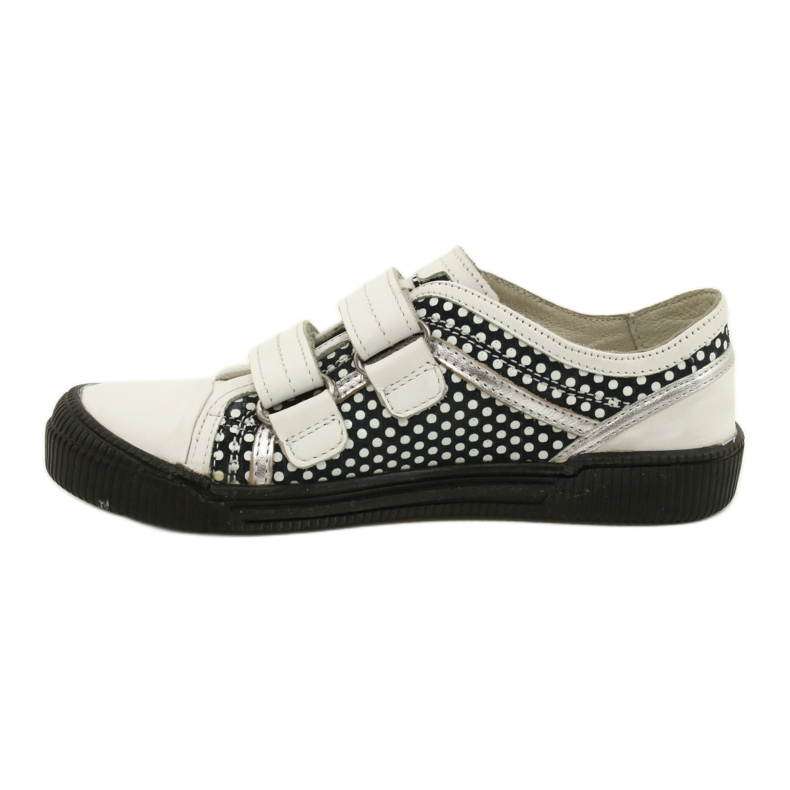 Zapatos Piel Velcros Bartek 78148-25K Lunares blanco negro plata 1