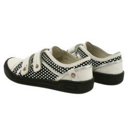 Zapatos Piel Velcros Bartek 78148-25K Lunares blanco negro plata 4