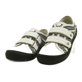 Zapatos Piel Velcros Bartek 78148-25K Lunares blanco negro plata 2