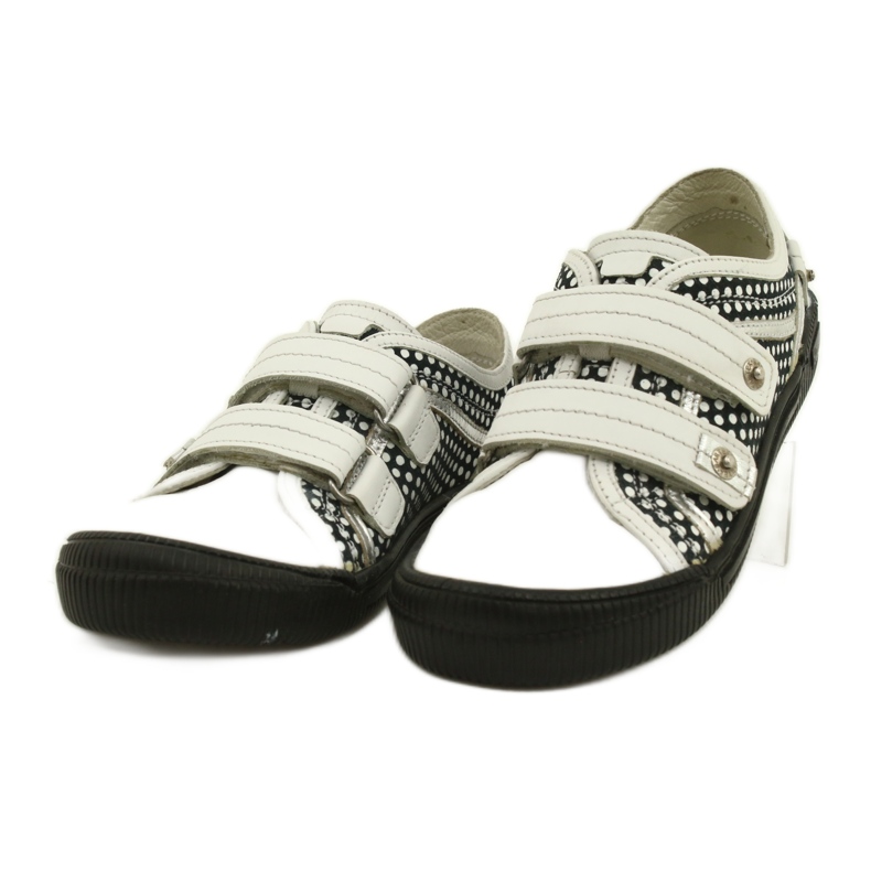 Zapatos Piel Velcros Bartek 78148-25K Lunares blanco negro plata 2 Zapatos Piel Velcros Bartek 78148-25K Lunares blanco negro plata 2