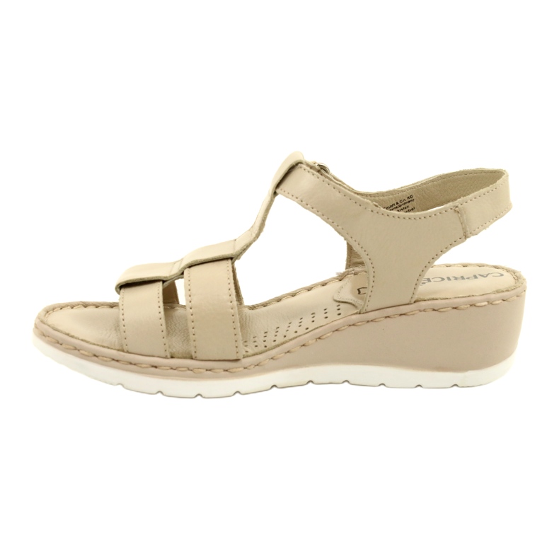 Sandalias cómodas de piel Caprice 28152-28 443 Beige 1