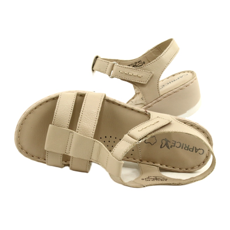 Sandalias cómodas de piel Caprice 28152-28 443 Beige 4