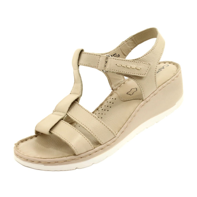 Sandalias cómodas de piel Caprice 28152-28 443 Beige 3