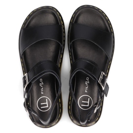 Sandalias de piel Filippo DS2040/22 Bk negro 5