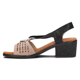 Sandalias de piel Filippo DS2308/22 Bk Go negro y dorado 4