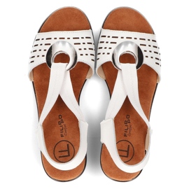 Sandalias de piel Filippo DS2308/22 Wh blanco 4