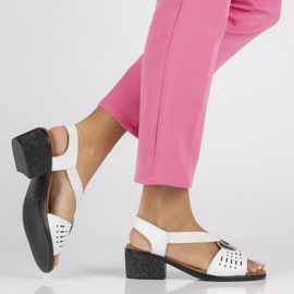 Sandalias de piel Filippo DS2308/22 Wh blanco 5