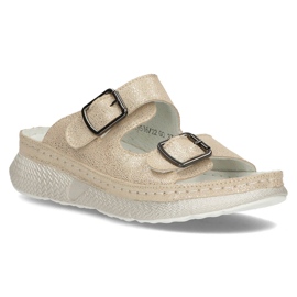 Babuchas de piel Filippo DK3516/22 Go dorado 3