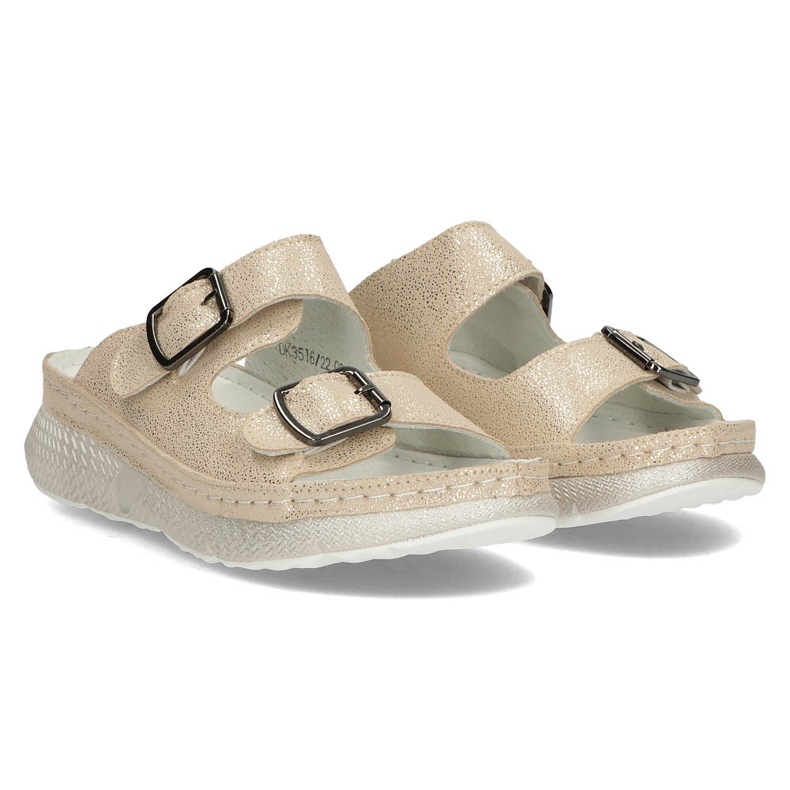 Babuchas de piel Filippo DK3516/22 Go dorado 1