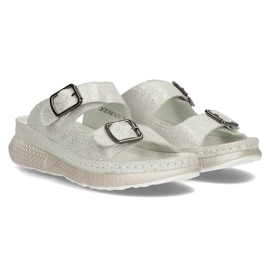 Pantuflas de piel Filippo DK3516/22 Si plata 3
