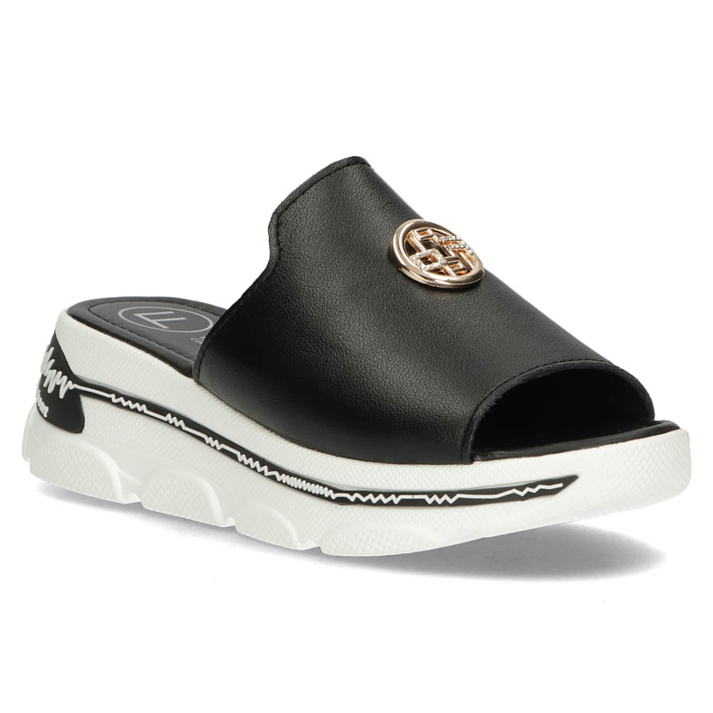 Zapatillas de piel Filippo DK3872/22 Bk negro 1