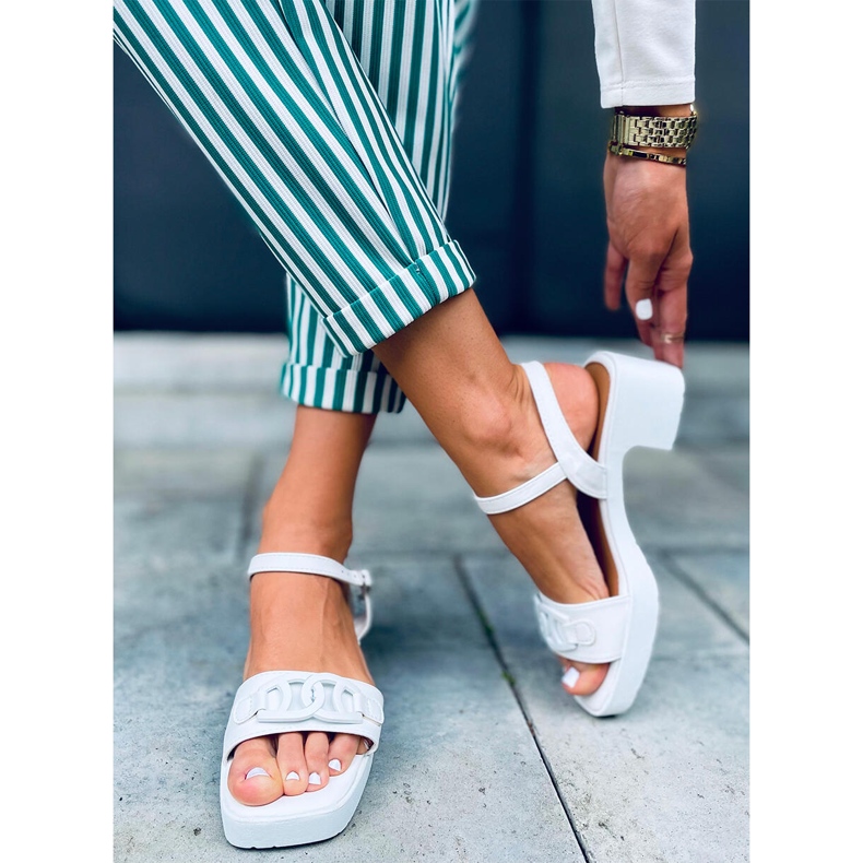 Sandalias de tacón alto de Sharon White blanco 1