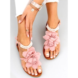 Sandalias con perlas Debby Pink rosado 4