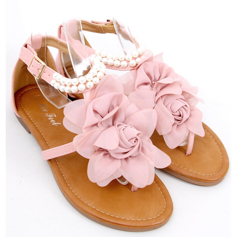 Sandalias con perlas Debby Pink rosa 2