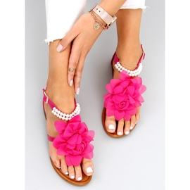 Sandalias con perlas Debby Fushia rosado 4