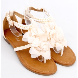 Sandalias con perlas Debby Beige 4