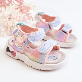 PJ2 Sandalias Infantiles Clásicas Con Velcro Multicolor Darrin rosado 7