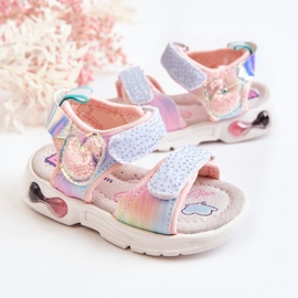 PJ2 Sandalias Infantiles Clásicas Con Velcro Multicolor Darrin rosado 8