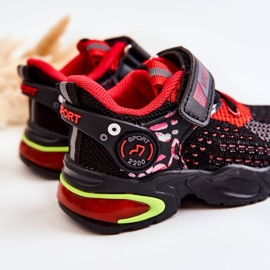 PJ2 Deportivas Infantiles Con Velcros Negro-Rojo Lillo 3