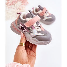 PJ2 Deportivas Ligeras Infantiles Gris-Rosa Mobby rosado 3
