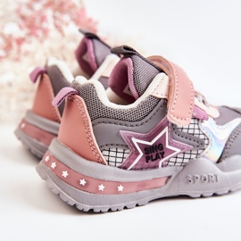 PJ2 Deportivas Ligeras Infantiles Gris-Rosa Mobby rosado 4