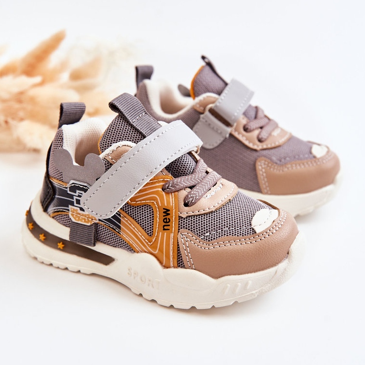 PJ2 Deportivas Infantiles de Tela Gris-Marrón Nathine 1