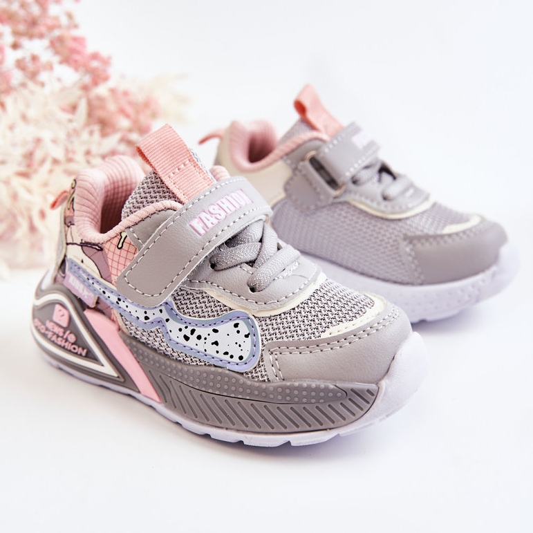 PJ2 Deportivas Ligeras Infantiles Snoopy Gris rosa 1